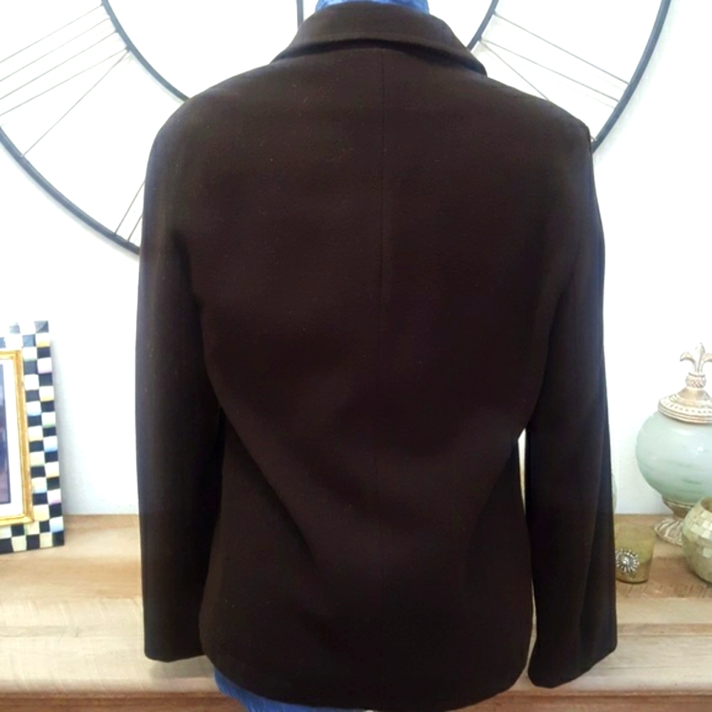 👧J.CREW Chocolate Brown Wool Jacket - Picture 3 of 6